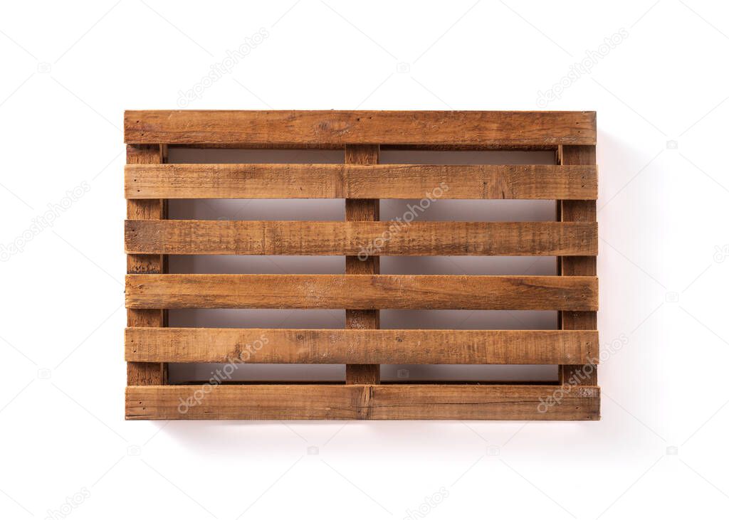 small wooden pallet on white background