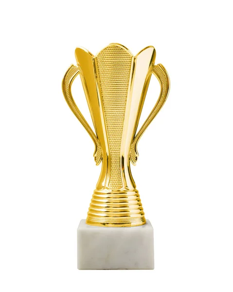 Χρυσό Κύπελλο Τρόπαιο Πρωταθλητή Τελετή Απονομής Βραβείων Διαδρομή Αποκοπής — Φωτογραφία Αρχείου