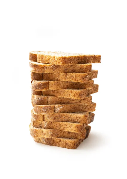 Bread Slices Stacked White Background — Stock Photo, Image