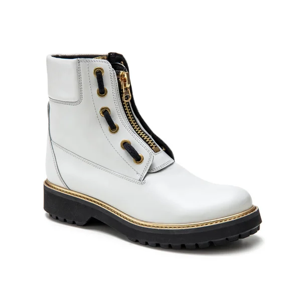 Bota Moda Para Mulheres Fundo Branco Isolado — Fotografia de Stock