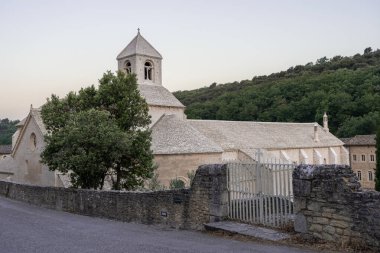 Senanque Abbey Gordes Provence Lavender fields Notre-Dame de Senanque, blooming purple-blue lavender fields Luberon France. Europe