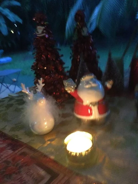 Decoración Navidad Con Velas —  Fotos de Stock