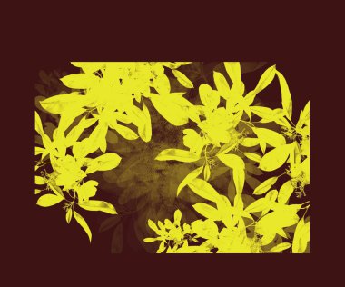 Üzerinde buket olan güzel bir bitkinin suluboya çizimi