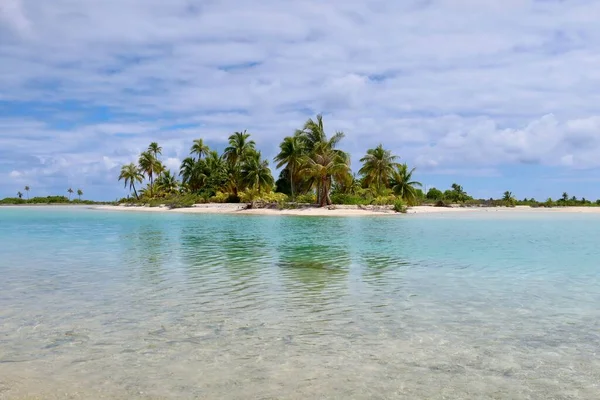 Tropical Beach Blue Lagoon Tahitian Island Beautiful Nature — Fotografia de Stock