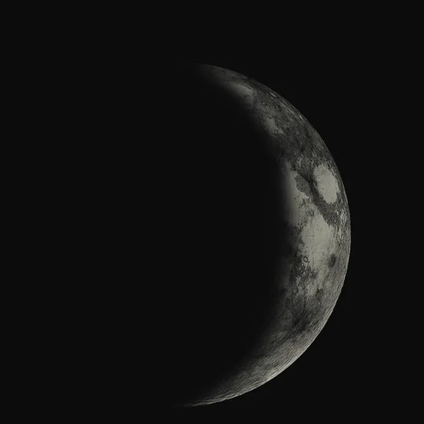 Mond Auf Schwarzem Hintergrund — Stockfoto