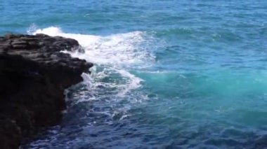 beautiful seascape background with waves and sea