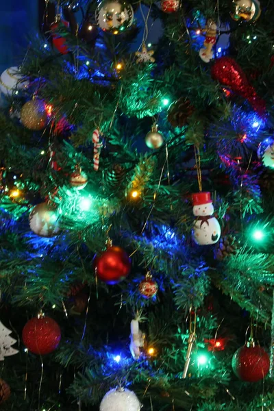 Christmas Tree Balls Background Lights — Stockfoto