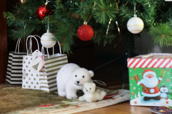 Christmas Tree Toy Gifts Fir Green — Fotografia de Stock