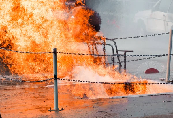 Fuego Descontrolado Centro Granada — Fotografia de Stock