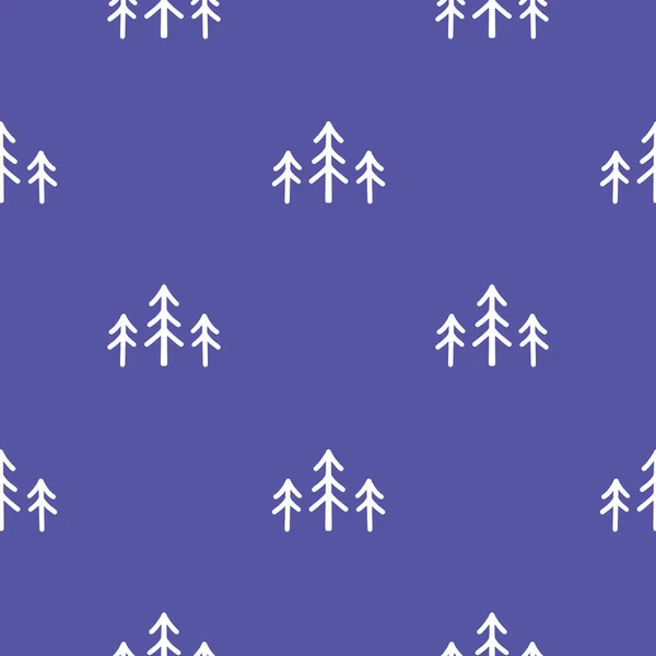 冬季图形无缝图案与圣诞节树 手绘矢量图解 包装纸圣诞 — 图库矢量图片