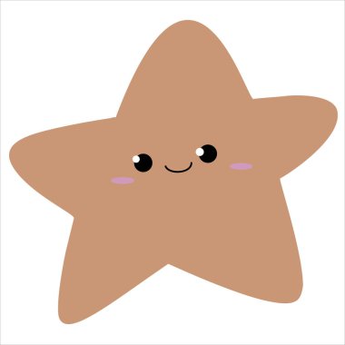 Boho tarzında bir yıldızın vektör çizimi. Gülen yıldız. Boho tarzında çocuk odası dekorasyonu..