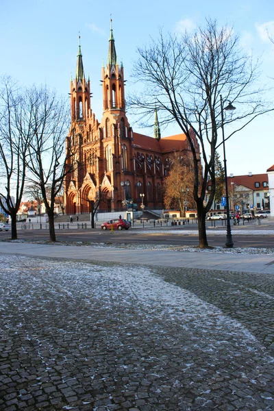 01.17.2022 Bialystok Polonya Şehir Merkezi Kilisesi.