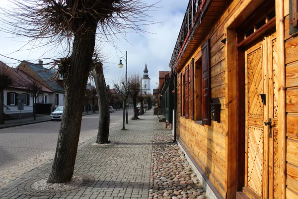 Улица Деревянными Постройками Типичная Курорта — стоковое фото