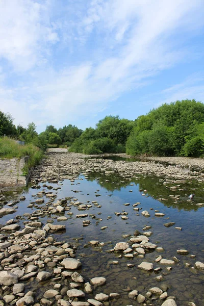 26.06.2022 Klodzko Poland. Nysa Nehri 'nin kuru yatağı..