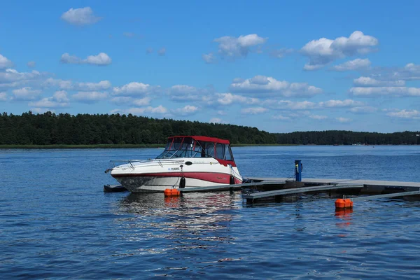 2022 Augustow Poland Motor Boat Lake Necko — Foto Stock