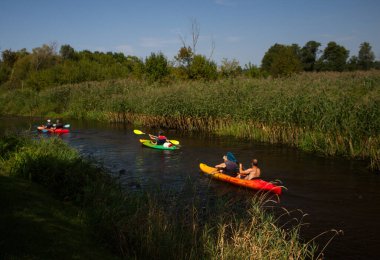 29.08.2022 Suprasl Poland.Kayaking on the Suprasl river.