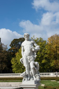 2.10.2022 Bialystok Poland. Branicki kazancındaki Acteon heykeli..