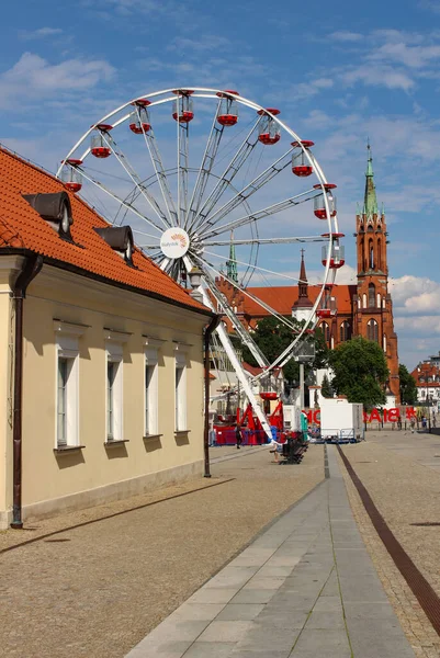 2022 Bialystok Polen Ferris Wiel Het Centrum Van Oude Stad — Stockfoto