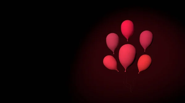 Κόκκινο Μπαλόνι Εικονογράφηση Κινουμένων Σχεδίων Μπαλόνι Εικόνες — Φωτογραφία Αρχείου