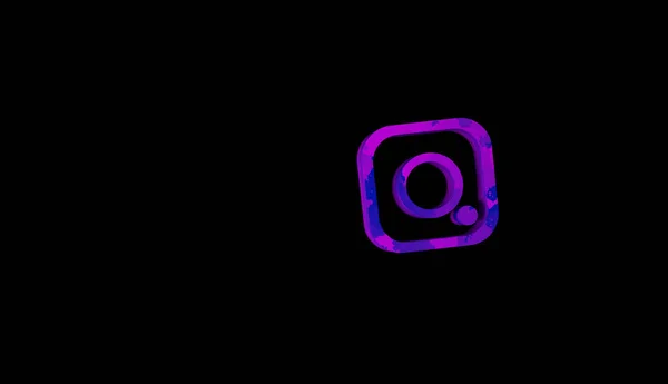 Logo Instagram Dalam Pada Latar Belakang Hitam — Stok Foto