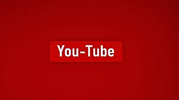 Youtube Geschrieben Rotem Hintergrund Editorial Image Rendering — Stockfoto