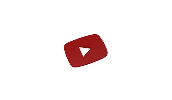 Логотип Youtube Білому Фоні Редакційне Зображення Рендеринг — стокове фото