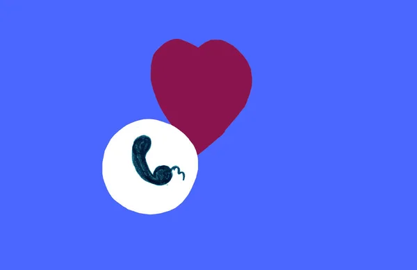 Дзвінок Коханцем Концепції Серце Логотип Виклику — стокове фото