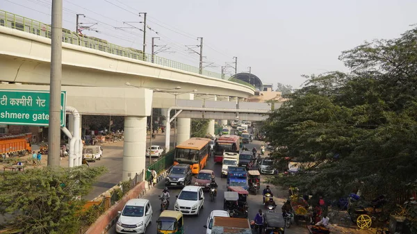 New Delhi Inde Novembre 2020 Les Embouteillages Dans Les Rues — Photo