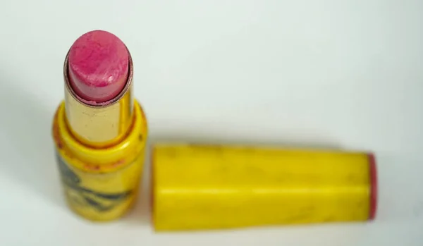 Roze Lipstic Isoleren Witte Achtergrond — Stockfoto