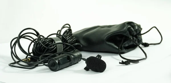 Lavalier Microphone Bag Mic Image White Background — Stock Photo, Image