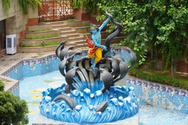 Shree Krishna ve Kalia yılan Hint Hindu tanrı görüntüsü