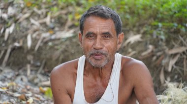 Hintli yakışıklı çiftçi gülümsüyor - çiftçi imajı