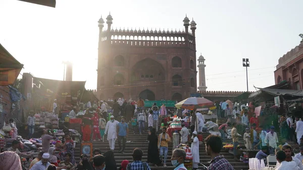 Jama Masjid 印度德里老城 — 图库照片