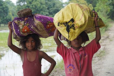 Köyde çalışan çocuklar.