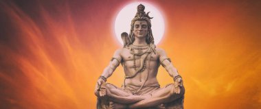 Tanrım, Shiva heykeli mahadev Shiva 'nın güzel posteri.