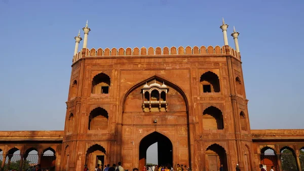 Jama Mescidi Delhi Tarihi Mimarlık Gerçekler — Stok fotoğraf