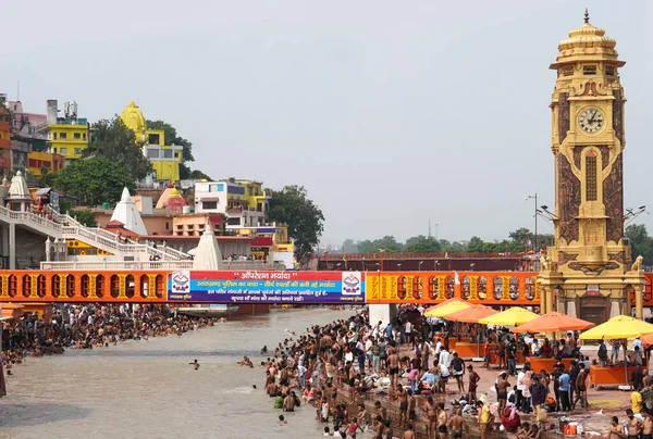 Har Pauri Jest Słynnym Ghat Brzegach Ganga Haridwar Indyjskim Stanie — Zdjęcie stockowe