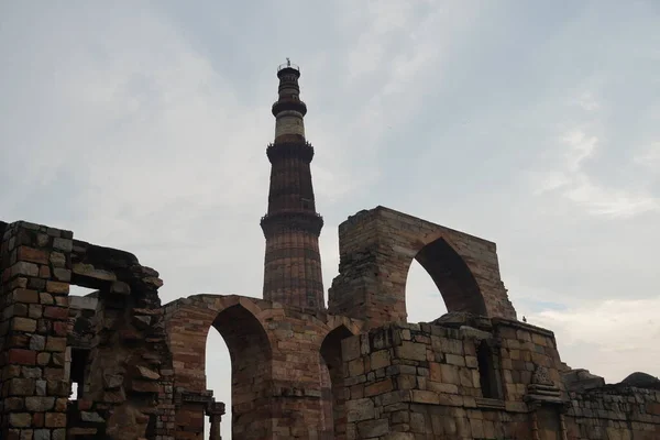Blick Auf Das Qutub Minar Qutab Minar Road Delhi Bild — Stockfoto