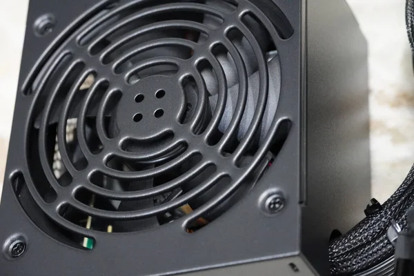 Power Supply Image Closeup Fan — Stock Photo, Image