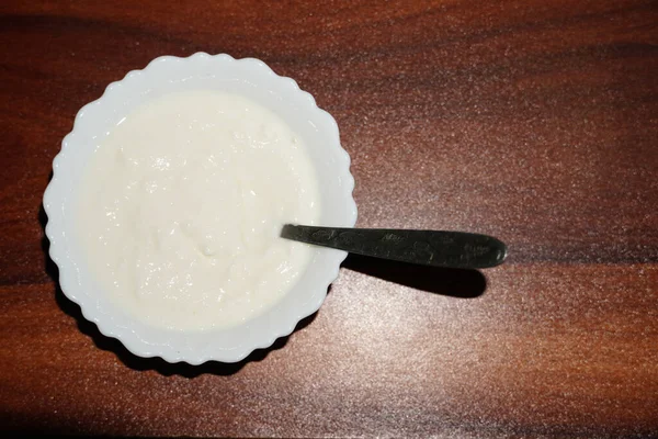 Cuajada India Cuajada Yogur Tradicional Producto Lácteo Fermentado —  Fotos de Stock