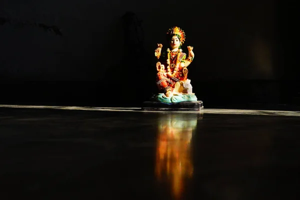 Laxmi Pujan Maha Laxmi Images Night Alone — Stock Photo, Image