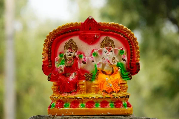 Lord Ganesha Goddess Laxmi Hindu Religion Indian Celebration Festival — Stock Photo, Image