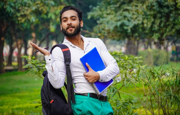 Дещо Показую Допомогою Ручних Індійських Малюнків Студент Коледжу Індійської — стокове фото