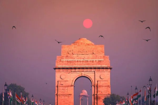 India Gate Delhi Palacio Popular — Foto de Stock