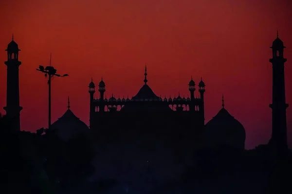 Jamma Mesquita Localizada Old Delhi Índia — Fotografia de Stock