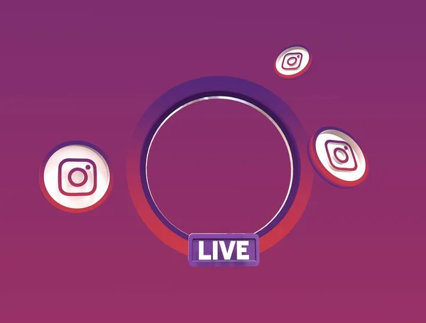 Instagram Live Render Poster Иллюстрация — стоковое фото