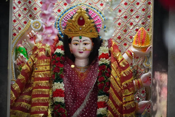 Cute Durga Devi Statue Temple — Stock Photo, Image