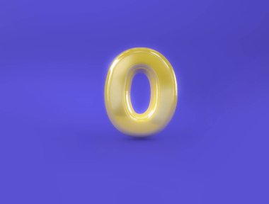 Altın Yazılı 0, Harf Folyo Balonu, 3D resimli harf folyo balonu 3D