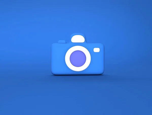 Mavi Resimleme Üzerine Kamera Illüstrasyonu — Stok fotoğraf
