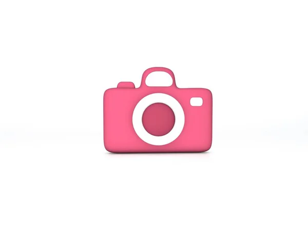 Pink Camera Girls Camera Light Színes Illusztráció Fehér Render Illusztráció — Stock Fotó